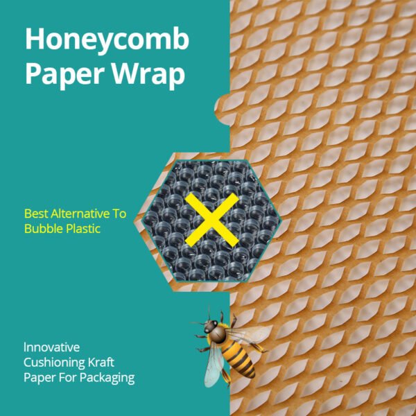 Anti-collision Kraft Honeycomb Wrap Paper for Packing and Moving Cushioning Protection Breakables Without Gummed Paper Tape - Image 2