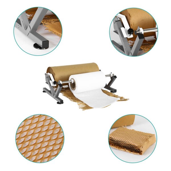 Packaging Cushion Wrapping Kraft Honeycomb Wrap Paper Roll Dispenser Manual Machine - Image 9