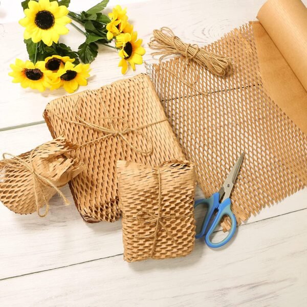 Wrapping Buffer Paper Honeycomb Wrap Paper Business Kraft Craft Gift Flower Vintage Vellum Brown Raw Rolling Tissue Art Packaging Florist Supplies - Image 10