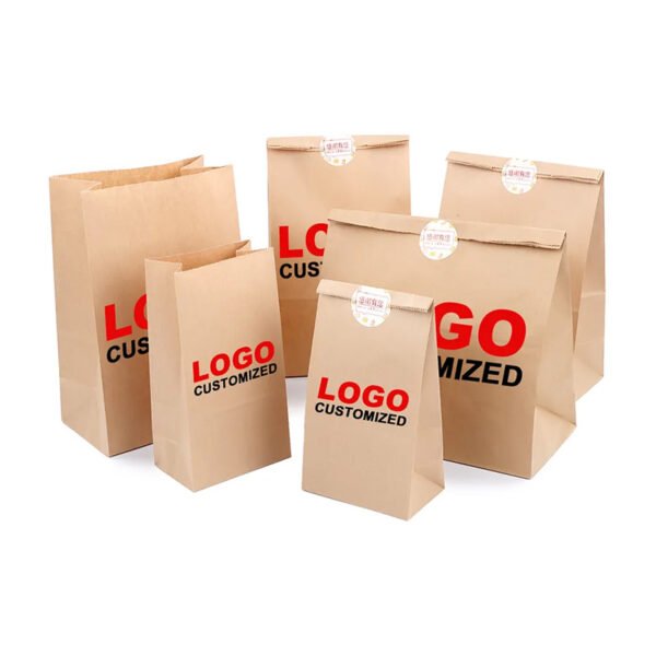 Custom Your Logo Recycled Materials Packaging Gift Carry Bag Kraft Paper Bag Wholesale