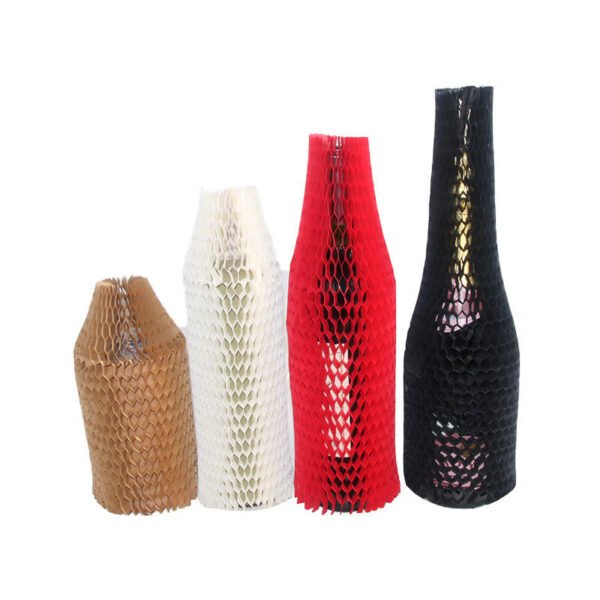 Biodegradable Kraft Honeycomb Sleeve Custom Roll Style for Packaging Fragile Wine Bottles Goods - Image 4